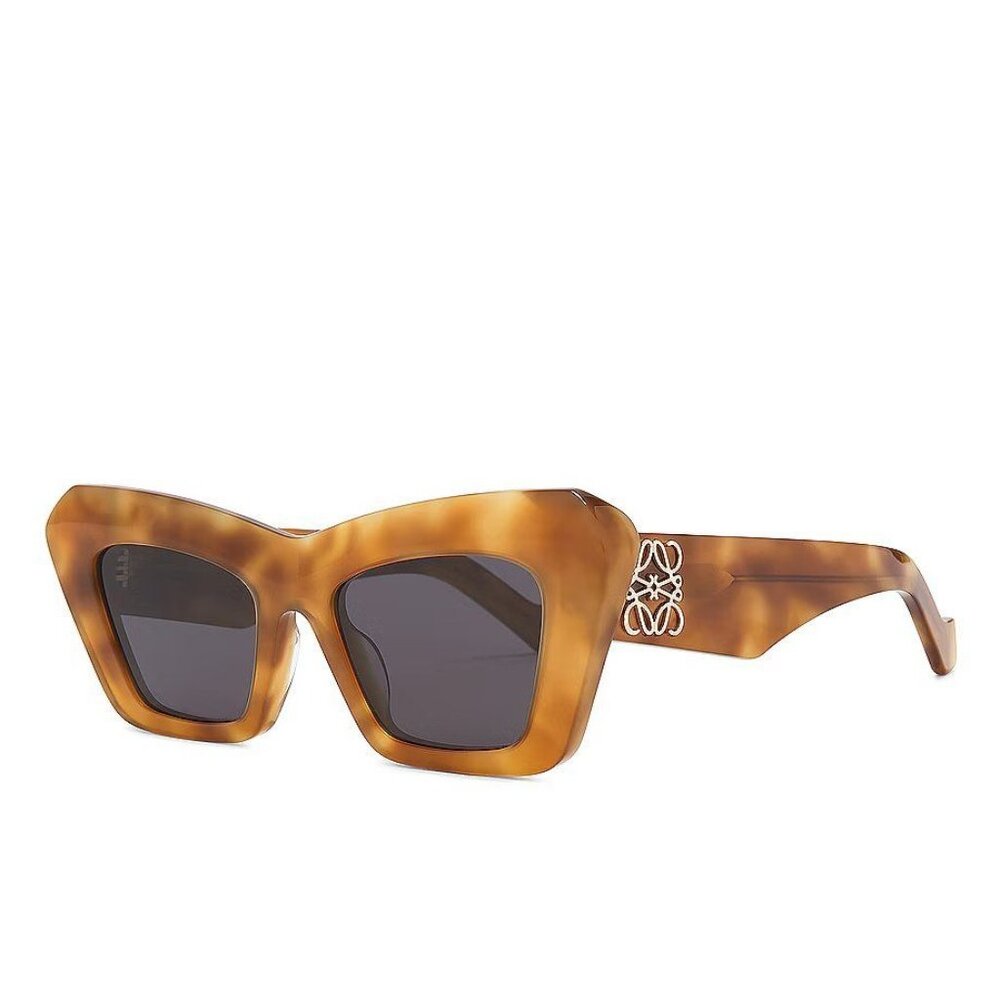 Loewe Anagram Cat Eye Sunglasses in Blonde Havana & Smoke New Womens Sunnies
